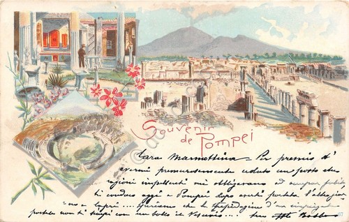 Cartolina Pompei Gruss aus Saluti da 1899