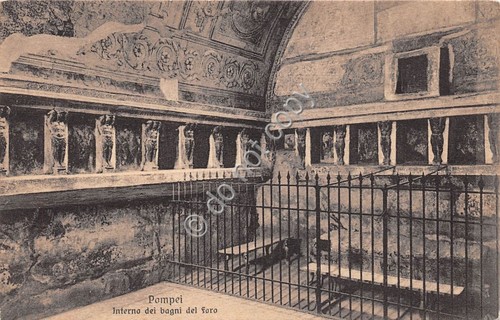 Cartolina Pompei Interni dei Bagni del Foro