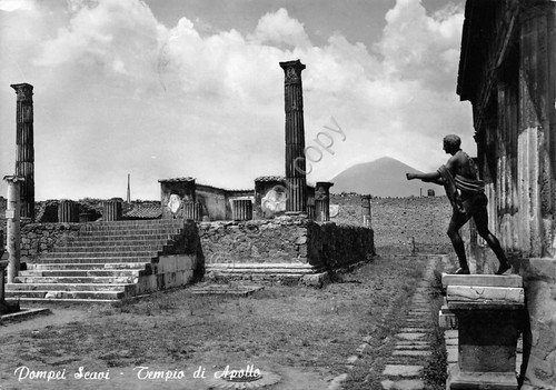 Cartolina Pompei Scavi Tempio di Apollo 1958 (Napoli)