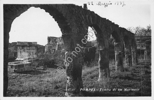 Cartolina Pompei Tomba di un Marinaio 1937