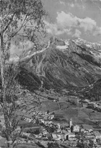 Cartolina Ponte di Legno Panorama col Castellaccio 1955