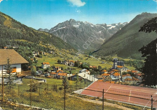Cartolina Ponte di Legno panorama con Castellaccio anni '60 campo …