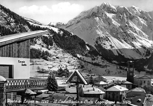 Cartolina Ponte di Legno panorama parziale La mia Baita Castellaccio …