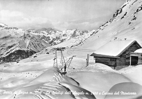 Cartolina Ponte di Legno skilift dell'Angelo Catena Montozzo