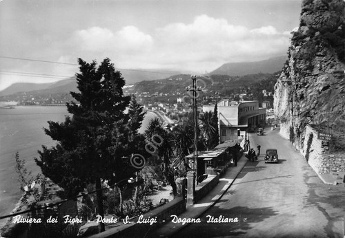 Cartolina Ponte San Luigi Dogana Italiana 1955