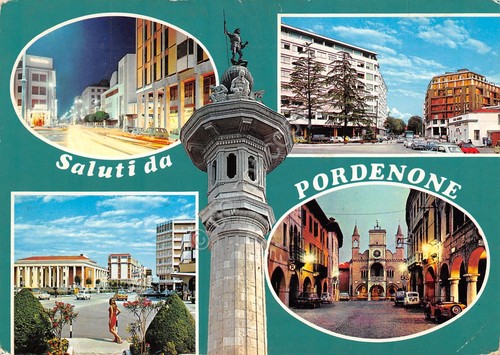 Cartolina Pordenone 4 vedute