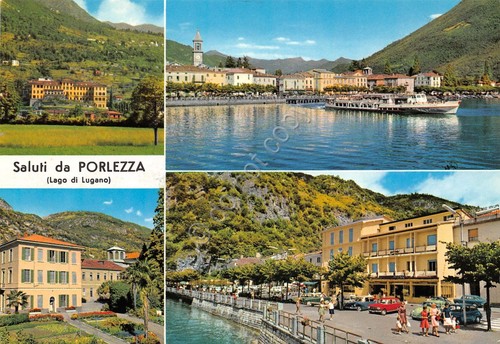 Cartolina Porlezza Lago di Lugano 4 vedute (Como)