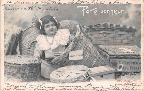 Cartolina Porte Bonheur Grande Velocità 1460 Alterocca Terni 1900 circa