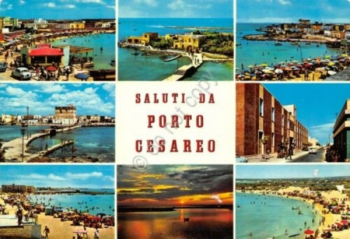 Cartolina Porto Cesareo vedute Timbro targhetta Aeronautica Militare Concorso