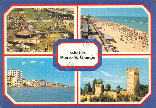 Cartolina Porto San Giorgio vedute 1980 (Ascoli Piceno)