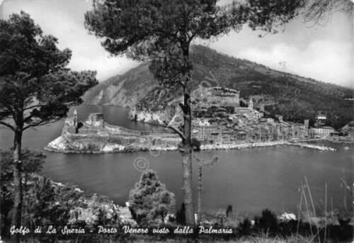 Cartolina Porto Venere panorama da Palmaria 1959