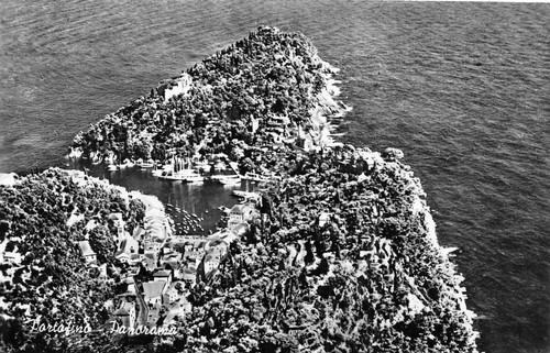 Cartolina Portofino Panorama aereo anni '50