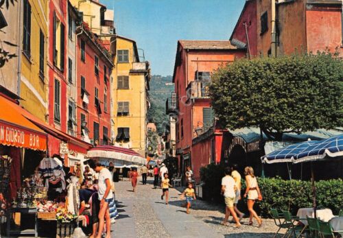 Cartolina Portofino Via Roma animata