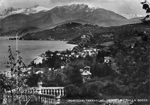 Cartolina Portovaltravaglia panorama dalla Rocca 1950