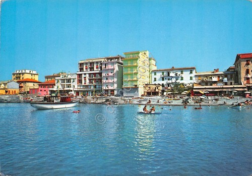 Cartolina Portovenere fabbricati Scel Hotel Ancora e Admiral Imbarcadero Aldeban