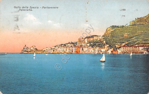 Cartolina Portovenere Panorama illustrata 1940