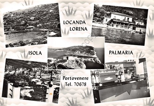 Cartolina Portovenere vedute varie Locanda Lorena Isola Palmaria