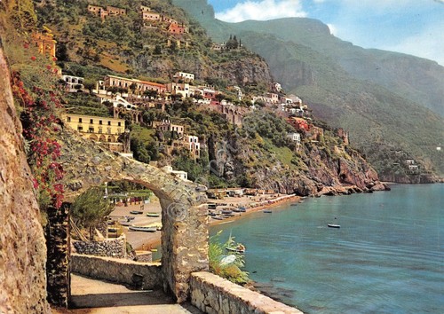 Cartolina Positano panorama parziale anni '60