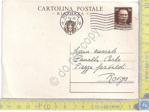 Cartolina Postale - Cent. 30 - 1934
