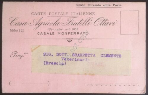 Cartolina postale con catalogo libri agraria Casa Agricola Fratelli Ottavi …