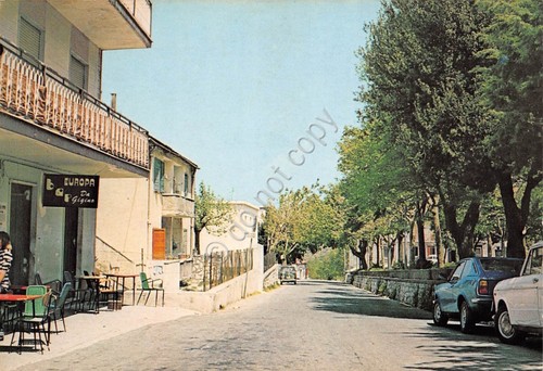 Cartolina Postiglione degli Alburni Piazza Europa Bar da Gigino
