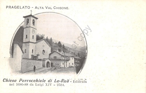 Cartolina Pragelato Chiesa di La Ruà