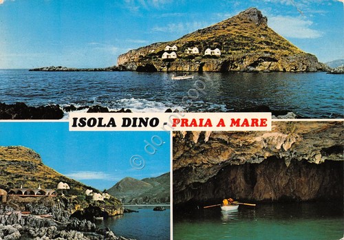 Cartolina Praia a Mare Isola Dino vedute varie (Salerno)