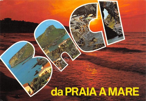 Cartolina Praia a Mare vedute varie grafica baci 1982 (Catanzaro)