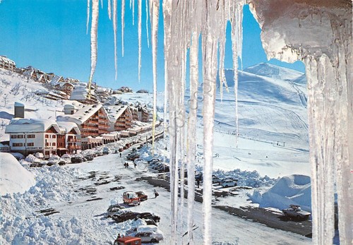 Cartolina Pratonevoso Frabosa Sottana auto case alberghi piste di sci …