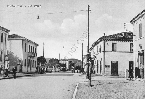 Cartolina Predappio Via Roma animata sale e tabacchi Alterocca Terni