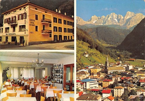 Cartolina Predazzo Albergo Rosa vedutine 1977