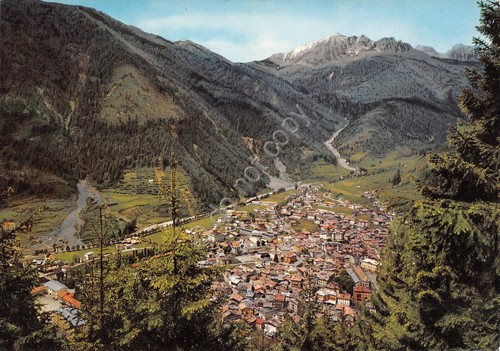 Cartolina Predazzo Panorama da belvedere case anni '80