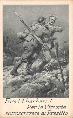 Cartolina Prestito Nazionale Fuori i barbari ! Per la Vittoria …