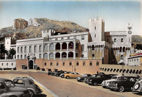 Cartolina Principato di Monaco Piazza e Palazzo del Principe auto …