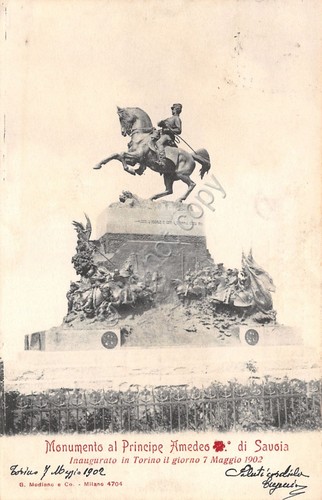 Cartolina Principe Amedeo di Savoia Monumento 1902