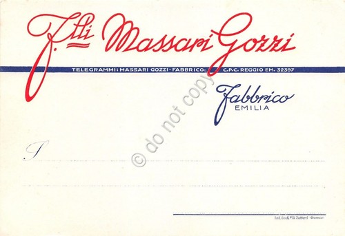 Cartolina Pubblicitaria - Fabbrico - Reggio Emilia - Fratelli Massari …