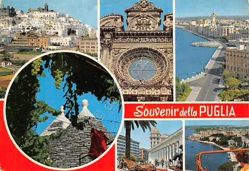 Cartolina Puglia vedute varie località (Bari)