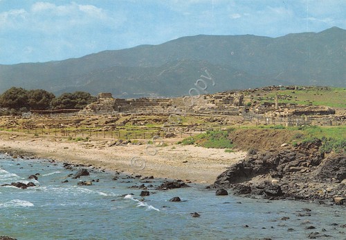 Cartolina Pula Panoramica di Nora dal mare