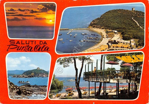 Cartolina Punta Ala 4 vedute spiaggia (Grosseto)