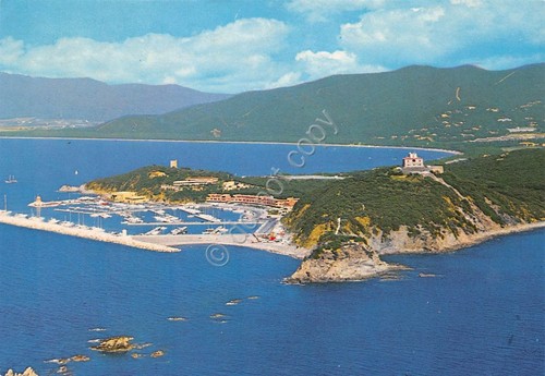 Cartolina Punta Ala Panorama aereo 1985