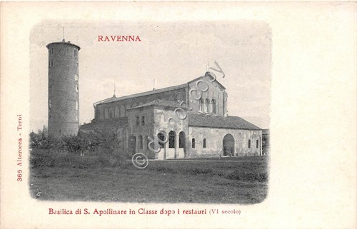 Cartolina Ravenna Basilica S. Apollinare in Classe dopo i restauri