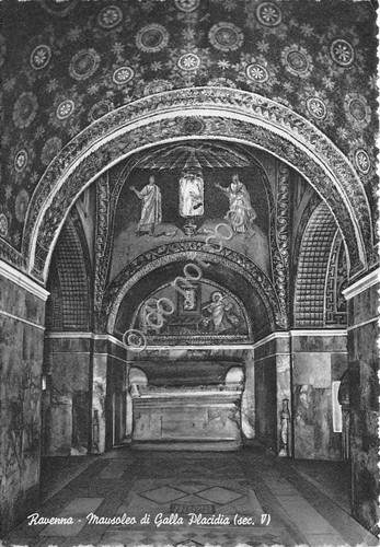 Cartolina Ravenna Mausoleo di Galla Placidia 1952