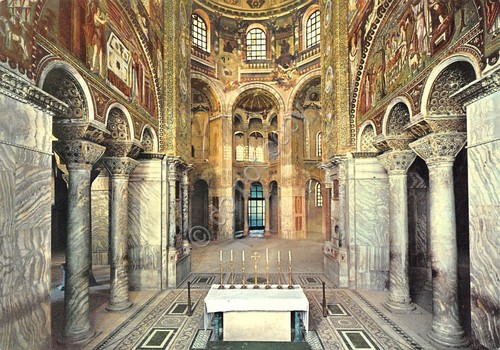 Cartolina Ravenna S. Vitale interno