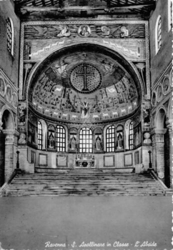 Cartolina Ravenna Santa Apollinare in Classe Abside 1958