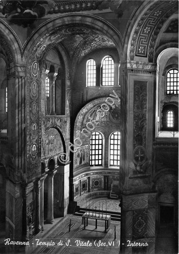 Cartolina Ravenna Tempio di San Vitale Interno