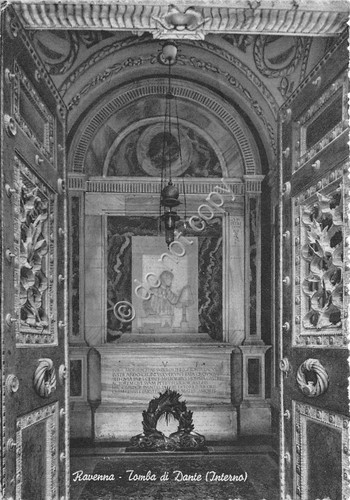 Cartolina Ravenna Tomba di Dante Interno 1952