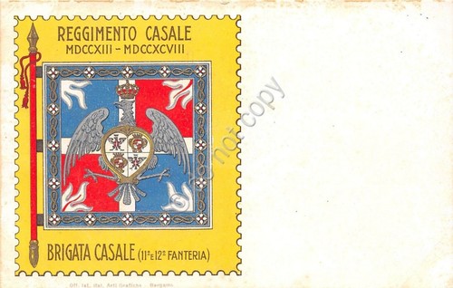 Cartolina Reggimentale 11° e 12° Reggimento Fanteria Brigata Casale