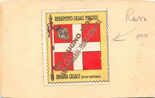 Cartolina Reggimentale 11° e 12° Reggimento Fanteria Casale - Erinnofilo