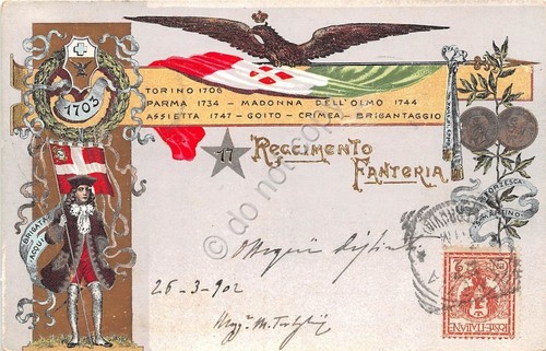 Cartolina Reggimentale 17° Reggimento Fanteria - Brigata Acqui - VG …