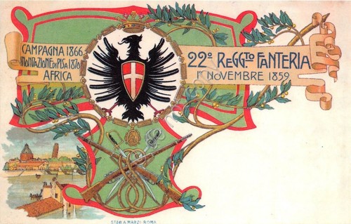 Cartolina Reggimentale 22° Reggimento Fanteria